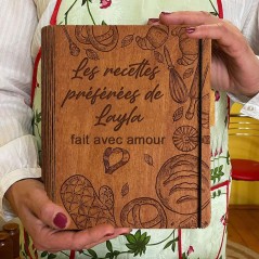 Livre de recettes personnalisé, classeur en bois, journal gravé personnalisé pour maman et grand-mère, idées de cadeaux de Noël