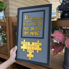 Maman, tu es la pièce du puzzle qui nous tient ensemble, panneau de puzzle en bois personnalisé pour maman cadeau de fête des mères