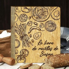 Livre de recettes en bois, classeur vierge, cadeaux personnalisés pour la famille, cadeau de Noël pour maman, grand-mère