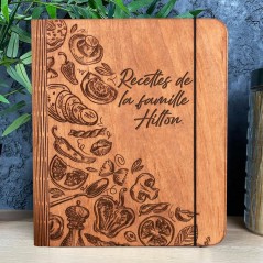 Carnet de recettes en bois personnalisé, carnet de recettes personnalisé, carnet de recettes pour ses cadeaux de Noël