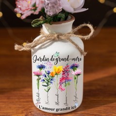Jardin de grand-mère personnalisé Vase de fleurs de naissance avec petits-enfants noms idées cadeaux fête des mères