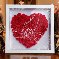 Boîte à fleurs personnalisée main dans la main pour maman, cadeaux uniques pour la fête des mères