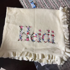 Couverture brodée personnalisée avec le prénom de bébé Cadeau de naissance unique et précieux pour les enfants Cadeau de Noël