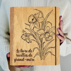 Livre de recettes familial personnalisé en bois idées cadeaux pour maman grand-mère