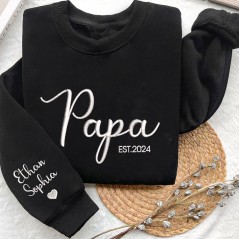 Papa personnalisé sweat brodé sweat à capuche cadeau personnalisé pour Papa idées cadeaux pour la fête des pères uniques
