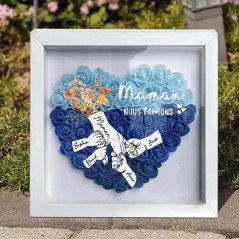 Maman nous t'aimons main dans la main boîte à fleurs cadeaux personnalisés pour maman cadeaux uniques pour la fête des mères