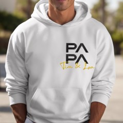 Sweat à capuche brodé personnalisé avec les noms des enfants Papa Cadeau de famille pour papa Cadeau de fête des pères