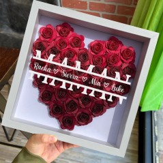 Boîte d'ombre à fleurs en forme de cœur pour maman, idées cadeaux personnalisées pour maman, grand-mère, nouvelle maman