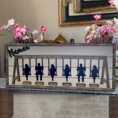 Panneau de balançoire personnalisé avec noms, panneau de maman en bois, cadeau de fête des mères