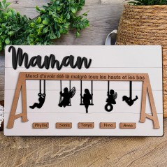 Ensemble de balançoire personnalisé, cadeaux de famille pour maman, grand-mère, idées de cadeaux pour la fête des mères