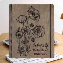 Livre de recettes familial personnalisé en bois idées cadeaux pour maman grand-mère