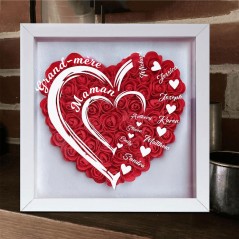 Boîte à fleurs personnalisée en forme de cœur avec noms d'enfants, cadeau souvenir pour grand-mère, maman, cadeau de fête des mères
