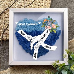 Maman nous t'aimons main dans la main boîte à fleurs cadeaux personnalisés pour maman cadeaux uniques pour la fête des mères