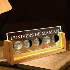 Veilleuse personnalisée avec phases de lune et date, cadeau pour maman, cadeau pour nouvelle maman, cadeau pour la fête des mères