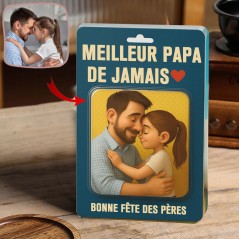 Photo personnalisée papa et enfants Figure d'action bloc acrylique cadeaux uniques pour papa cadeau de la fête des pères