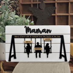 Panneau de balançoire personnalisé, panneau de maman en bois pour cadeaux de fête des mères