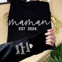 Sweat à capuche brodé personnalisé pour maman, cadeau souvenir pour maman, grand-mère, idées cadeaux pour la fête des mères