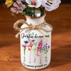 Vase de fleurs de naissance personnalisé pour maman avec noms d'enfants Idées cadeaux pour la fête des mères