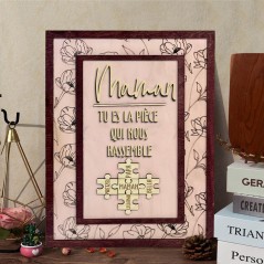 Puzzle en bois personnalisé pour maman avec prénoms d'enfants Cadeaux uniques pour maman Idées cadeaux pour la fête des mères