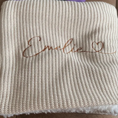 Couverture brodée personnalisée avec le prénom de bébé Cadeau de naissance unique pour enfants Cadeau de Noël