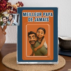 Photo personnalisée papa et enfants Figure d'action bloc acrylique cadeaux uniques pour papa cadeau de la fête des pères