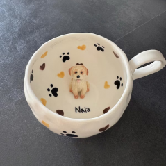 Tasse personnalisé avec figurine d'animal de compagnie Cadeaux pour les propriétaires de chiens Cadeaux pour les amoureux des animaux