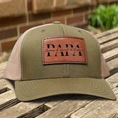 Chapeau Patch en cuir Papa personnalisé avec des noms d’enfants cadeau pour Papa nouveau cadeau Papa
