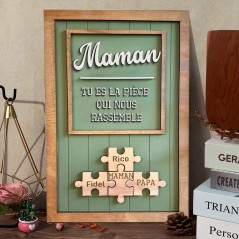 Puzzle en bois personnalisé pour maman avec prénoms d'enfants Cadeaux uniques pour maman Idées cadeaux pour la fête des mères