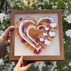 Boîte à fleurs personnalisée en forme de cœur avec noms d'enfants, cadeau souvenir pour grand-mère, maman, cadeau de fête des mères