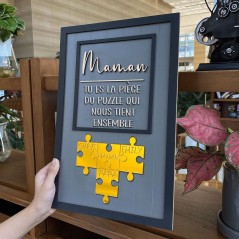 Puzzle en bois personnalisé pour maman avec noms d'enfants Cadeaux souvenirs pour maman, grand-mère, idées cadeaux pour la fête des mères