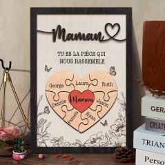 Maman, tu es la pièce qui nous rassemble Puzzle personnalisé pour maman Cadeaux pour maman Cadeau de fête des mères