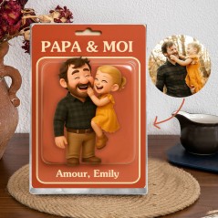 Photo personnalisée papa et enfants Figure d'action bloc acrylique cadeaux uniques pour papa cadeau de la fête des pères