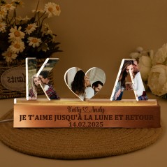 Luminaire Photo Collage de Couple Personnalisé Cadeau Romantique pour Couple Cadeau d'Anniversaire Cadeaux de Saint-Valentin