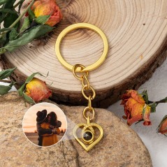 Porte-clés de projection photo commémorative personnalisé Cadeaux de Saint-Valentin pour âme sœur