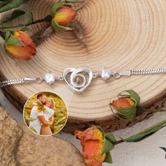 Bracelet de projection de photos commémoratif personnalisé, cadeau d'anniversaire de mariage pour Couple