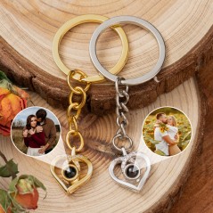 Porte-clés de projection photo commémorative personnalisé, cadeaux d'anniversaire de Saint-Valentin pour femme
