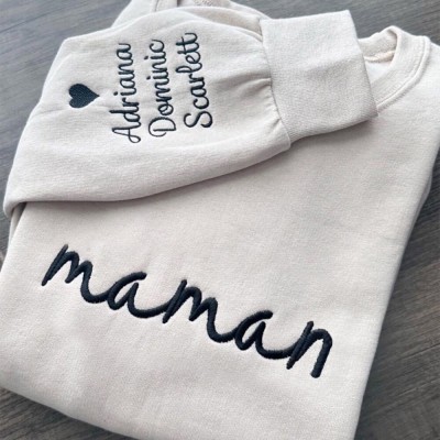 Sweat à capuche personnalisé brodé pour maman Idées cadeaux parfaites pour la fête des mères
