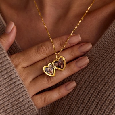 Collier avec Photo Personnalisé Cadeaux Commémoratifs Personnalisés Cadeaux pour vos Proches Cadeaux pour Grand-mère et Maman