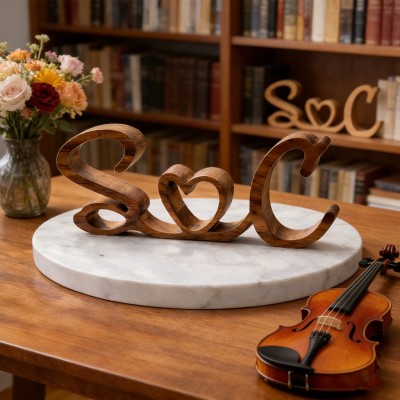 Enseigne en Bois à Initiales de Couple Personnalisée Cadeau d'Anniversaire de Mariage pour Elle et Lui Cadeaux de Saint-Valentin