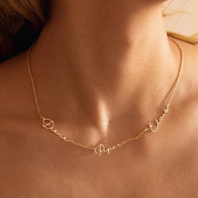 Collier avec Nom Personnalisé Plaqué or 18 carats Personnalisé Cadeau d'Anniversaire pour Elle Cadeau de Fête des Mères pour  Maman