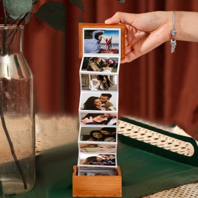 Album Photo en Bois à Tiroir Personnalisé Cadeaux Commémoratifs pour Couples Cadeau d'Anniversaire Cadeaux Saint-Valentin pour Elle Lui