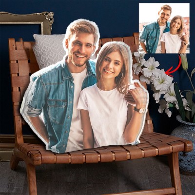 Coussin Photo Humanoïde Personnalisé Cadeau pour Couples Cadeau d'Anniversaire Cadeau pour la Saint-Valentin