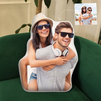 Coussin Portrait Photo en Forme Humaine Personnalisé Idées Cadeau d'Anniversaire pour Épouse Cadeau d'Amour pour Couples