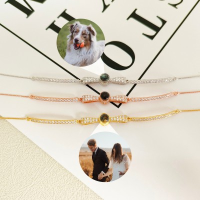 Bracelet à Projection Photo Personnalisé Bracelet Commémoratif Bracelet pour Couples Cadeau pour Meilleure Amie Cadeau pour Elle