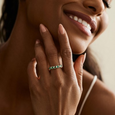 Bague Personnalisée avec Pierre de Naissance Cadeau d'Anniversaire pour Elle