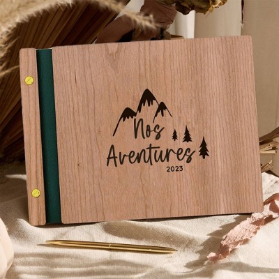 Album Photo Personnalisé en Cuir « Notre Livre d'Aventures » Idées Cadeaux d'Anniversaire Cadeau de Saint-Valentin pour les Couples