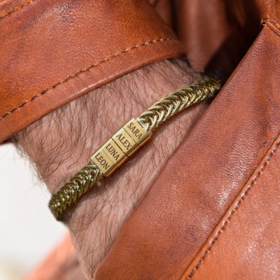Bracelet personnalisé pour homme avec prénoms d'enfants gravés, cadeau souvenir pour papa, cadeau pour la fête des pères