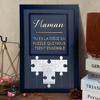 Panneau de pièces de puzzle personnalisé pour maman, avec noms, idées cadeaux souvenirs pour maman
