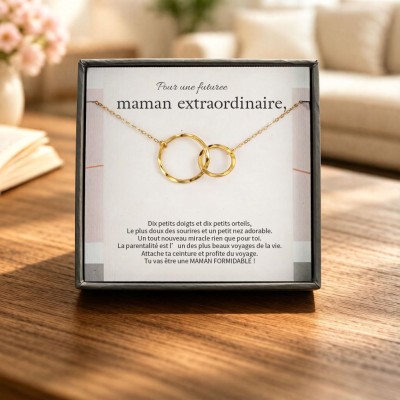 Coffret cadeau pour nouvelle maman – Ensemble de bijoux (collier), cadeau idéal pour la première fête des mères, cadeau de grossesse pour les nouvelles mamans