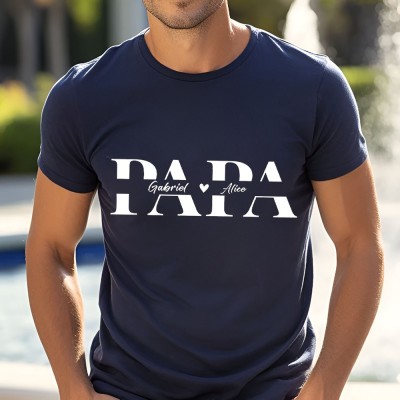 T-shirt personnalisé pour papa, sweat-shirt brodé, sweat à capuche, idées cadeaux pour la fête des pères, cadeau significatif pour papa